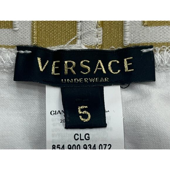 M2-20 VERSACE Men's  Greca Trunks White Cotton Deadstock Size 5/32-34/M - Picture 6 of 8